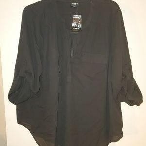 Black half sleeve top